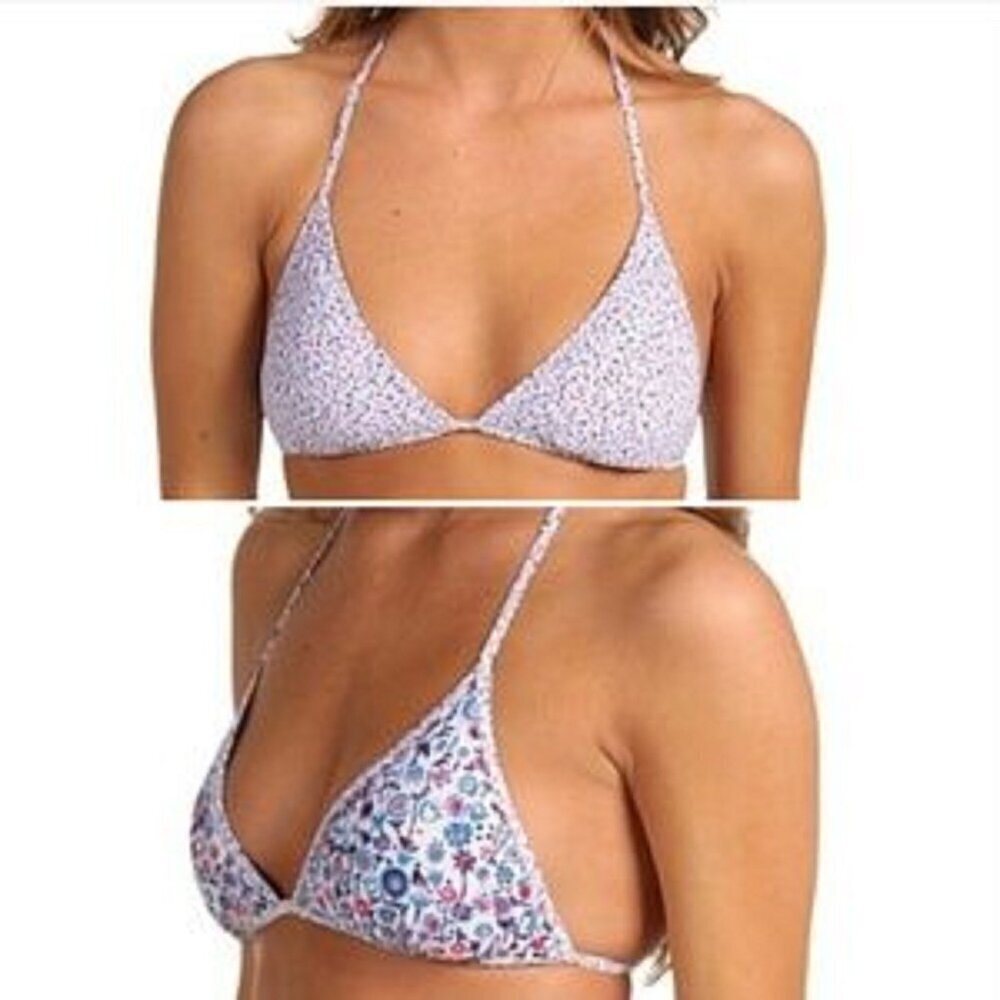 Marc by Marc Jacobs Triangle Reversible White Blue Bikini Top Women's size L